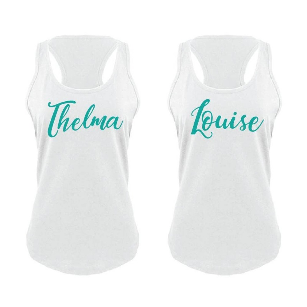 Thelma and Louise Tank Tops Fun Funny T-shirt Party Vegas Duo Drinking